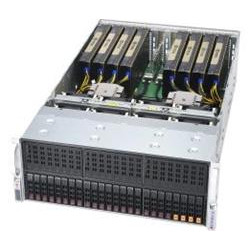 SUPERMICRO 4U AMD GPU server 2xSP3 SoC, 32x DDR4 R, 24x 2,5HS (4xU.2) , 8x GPU ready, 2+2 2000W(tit), 2x10Gb BaseT,IPMI