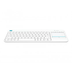 Logitech Wireless Touch Keyboard K400 Plus - Klávesnice - s touchpad - bezdrátový - 2.4 GHz - česká - bílá