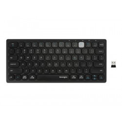 Kensington Multi-Device Dual Wireless Compact Keyboard - Klávesnice - bezdrátový - 2.4 GHz, Bluetooth 3.0, Bluetooth 5.0 - německá - černá