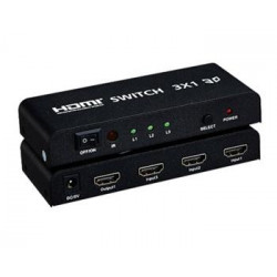 PremiumCord HDMI switch 3:1 kovový, dálkové ovl.