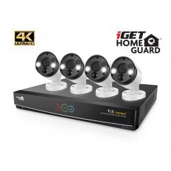 iGET HGNVK84904 - Kamerový UltraHD 4K PoE set, 8CH NVR + 4x IP 4K kamera, zvuk, SMART W M Andr iOS