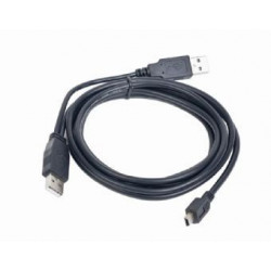 Kabel CABLEXPERT USB A-MINI 5PM 2.0 1m DUÁLNÍ pro extra napájení