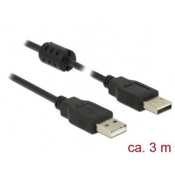 Delock Kabel USB 2.0 Typ-A samec  USB 2.0 Typ-A samec 3,0 m černý