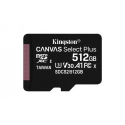 KINGSTON 512GB microSDHC CANVAS Plus Memory Card 100MB 85MBs- UHS-I class 10 Gen 3 - bez adaptéru