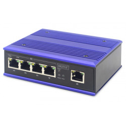 DIGITUS Professional Industrial 4-Port Gigabit PoE Switch + 1 uplink port