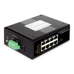 DIGITUS Professional Industrial 7-port Gigabit PoE+ switch with 1x PD port