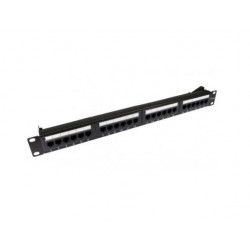 UTP Patch panel OPTIX Cat.6, 24 port, 1U, black, Certifikován