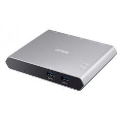 Aten 2-Port USB-C Dock Switch with Power Pass-through