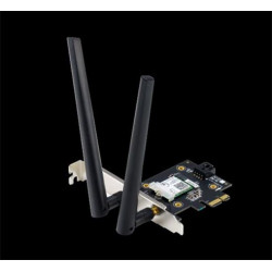 ASUS PCE-AX3000, AX3000 Dvoupásmový PCI-E Wi-Fi 6 (802.11ax). Podpora 160MHz, Bluetooth 5.0, zabezpečení sítě WPA3,OFDMA