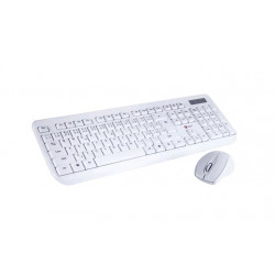 C-TECH klávesnice WLKMC-01, bezdrátový combo set s myší, bílý, USB, CZ SK