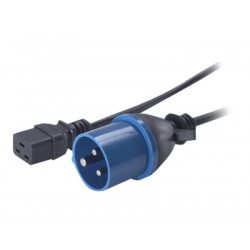 APC - Elektrický kabel - IEC 60320 C19 do IEC 60309 (M) - 2.4 m - černá - - pro P N: SMT2200I-AR, SMT2200R2I-AR, SMT3000I-AR, SMT3000R2I-AR, SRT1500XLI, SRT2200XLI-KR