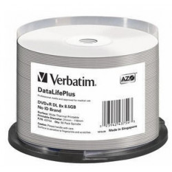 VERBATIM DVD+R DL DataLifePlus 8,5GB, 8x, thermal printable, spindle 50 ks
