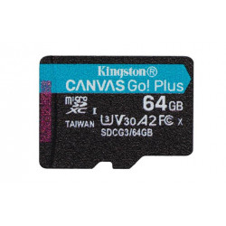 KINGSTON 64GB microSDHC Canvas Go! PLus 170R 100W U3 UHS-I V30 Card bez adapteru