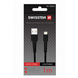 SWISSTEN DATOVÝ KABEL USB LIGHTNING 1,0 M ČERNÝ