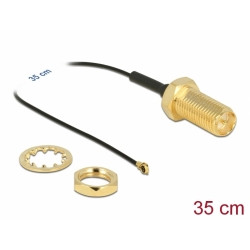 Delock Anténní kabel RP-SMA samice montážní panel na MHF® 4 samec 0.81 35 cm déa závitu 35 mm