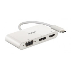 D-Link 3-in-1 USB-C to HDMI VGA DisplayPort Adapter
