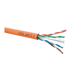 Instalační kabel Solarix CAT6 UTP LSOH LSOHFR B2ca s1a d1 a1 500m cívka oranžový