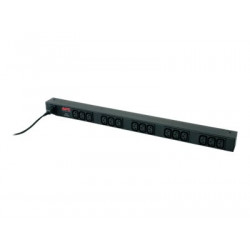 APC Basic Rack-Mount PDU - Pásek na rozvod silnoproudu (k montáži na regál) - AC 208 230 V - 2.3 kW - vstup: IEC 60320 C14 - výstupní konektory: 15 (IEC 60320 C13) - 1.98 m kabel - černá - pro P N: SMTL750RMI2UC, SMX1000C, SMX1500RM2UC, SMX1500RM2UCNC, SMX750C, SMX750CNC