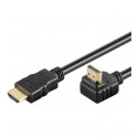 PremiumCord HDMI High Speed+Ethernet kabel, zlacený zahnutý konektor 90° 5m