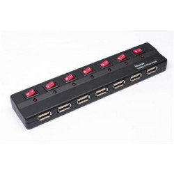 PremiumCord USB 2.0 HUB 7-portový s ext. napájením a vypínači portů