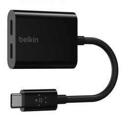 Belkin USB-C adaptér rozdvojka - USB-C napájení + USB-C audio nabíjecí adaptér, černá