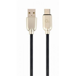 Kabel CABLEXPERT USB 2.0 AM na Type-C kabel (AM CM), 1m, pogumovaný, černý, blister, PREMIUM QUALITY