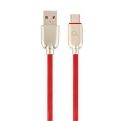 Kabel CABLEXPERT USB 2.0 AM na Type-C kabel (AM CM), 1m, pogumovaný, červený, blister, PREMIUM QUALITY