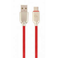Kabel CABLEXPERT USB 2.0 AM na Type-C kabel (AM CM), 2m, pogumovaný, červený, blister, PREMIUM QUALITY