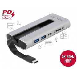 Delock Doková stanice USB Type-C™ 4K - HDMI USB 3.2 SD LAN PD 3.0
