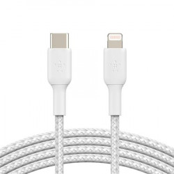 Belkin USB-C kabel s lightning konektorem, 1m, bílý - odolný