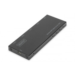 Digitus Ultra tenký HDMI Rozbočovač, 1x4, 4K 60Hz HDR, HDCP 2.2, 18 Gbps, Micro USB napájeno