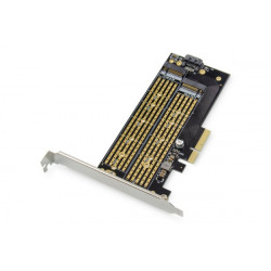 Digitus M.2 NGFF NVMe SSD PCIexpress Add-On karta podporuje B, M a B + M Key, velikost od 30 ~ 110 mm
