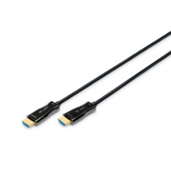 Digitus Připojovací kabel HDMI AOC s hybridním vláknem, typ A M M, 15 m, UHD 4K@60 Hz, CE, zlatá, bl