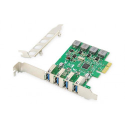 DIGITUS Přídavná karta USB PCI Express USB3.0, 4portový A F, čipová sada: VL805, s vlastním napájením