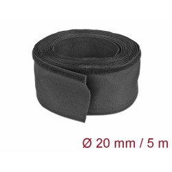 Delock Tkaninové opláštění s uzávěrem na suchý zip, 5 m x 20 mm, černé