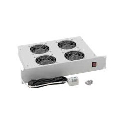 Triton RAB-CH-X02-A1 - Větrání skříně - s 4 chladicí ventilátory, termostat - AC 220 V - černá, RAL 9005 - 2U - 19"