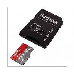 SanDisk MicroSDXC karta 64GB Ultra (80MB s, Class 10, Android) + adaptér