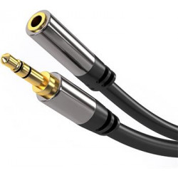 PremiumCord HQ stínený prodlužovací kabel Jack 3.5mm - Jack 3.5mm M F 1,5m