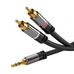 PremiumCord HQ stíněný kabel stereo Jack 3.5mm-2xCINCH M M 3m