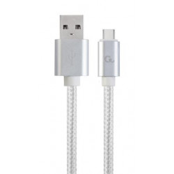 Kabel CABLEXPERT USB 3.0 AM na Type-C kabel (AM CM), 1,8m, opletený, stříbrný, blister