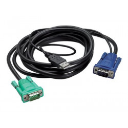 APC - Kabel klávesnice videa myši (KVM) - USB, HD-15 (VGA) (M) do HD-15 (VGA) (M) - 3.66 m - černá - - pro P N: AP5201, AP5202, AP5808, AP5816, KVM1116R