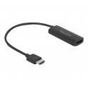Delock - Video audio adaptér - HDMI, Micro-USB typ B (pouze napájení) do DisplayPort se zdířkami (female) - 24 cm - černá - podpora 4K60 Hz (3840 x 2160), Lontium LT6711A chipset