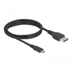 Delock - Kabel DisplayPort - USB-C (M) do DisplayPort (M) - USB 3.2 Gen 2 DisplayPort 1.4 - 1.5 m - podpora 8K60Hz (7680 x 4320), podpora 4K240Hz (3840 x 2160) - černá