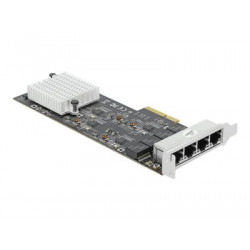 Delock - Síťový adaptér - PCIe 2.1 x4 - 10M 100M 1G 2.5 Gigabit Ethernet x 4