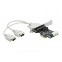 Delock - Sériový adaptér - PCIe 2.0 nízký profil - RS-232 x 2 - černá