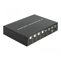Delock 4 in 1 Multiview - Přepínač KVM audio USB - 4 x KVM zvuk USB - 1 místní uživatel - desktop