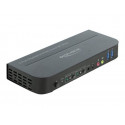 Delock DisplayPort 1.4 KVM Switch 8K 30 Hz with USB 3.0 and Audio - Přepínač KVM audio USB - 2 x KVM zvuk USB - 1 místní uživatel - desktop
