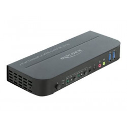 Delock DisplayPort 1.4 KVM Switch 8K 30 Hz with USB 3.0 and Audio - Přepínač KVM audio USB - 2 x KVM zvuk USB - 1 místní uživatel - desktop