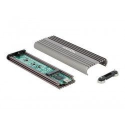 Delock External Enclosure for M.2 NVMe PCIe SSD with SuperSpeed USB 20 Gbps (USB 3.2 Gen 2x2) USB Type-C female - tool free - Kryt úložiště - M.2 - M.2 NVMe Card PCIe (NVMe) - 20 Gbit s - USB 3.2 (Gen 2x2) - stříbrná