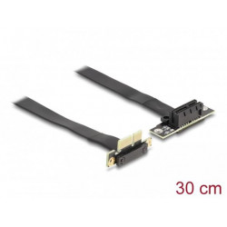 Delock Riser karta PCI Express, ze zástrčky x1 90° pravoúhlý na slot x1 90° pravoúhlý, s kabelem, délka 30 cm